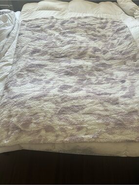 Minky Couture Blanket in Lavender and Cream - Soft Cozy Bedding